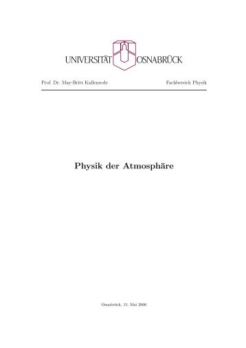 Physik der Atmosphäre - Numerische Physik