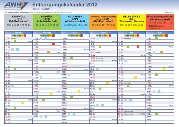 Entsorgungskalender 2012 - Gemeinde Heyen