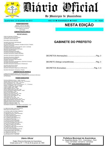 NESTA EDIÇÃO - Prefeitura de Ananindeua