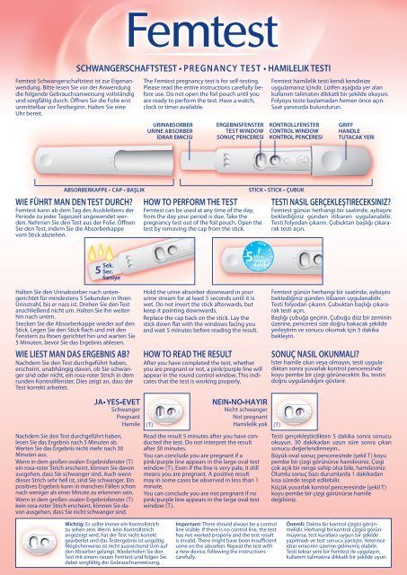 schwangerschaftstest • pregnancy test • hamilelik testi