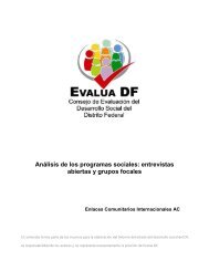 Análisis de los programas sociales: entrevistas abiertas ... - Evalua DF
