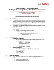 Routing Guide For Robert Bosch Corporation Automotive Rbna