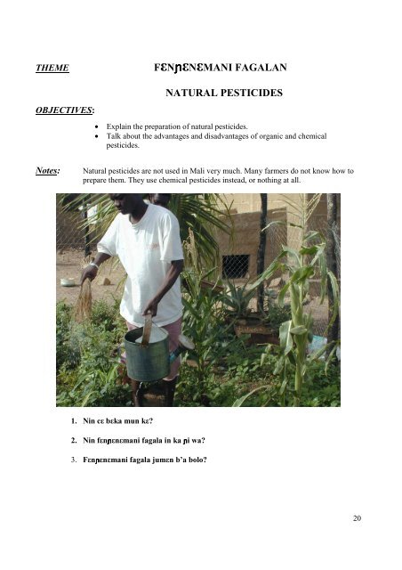 Environment Lang Tech Manual Bambara - Mali