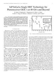 InP/InGaAs Single HBT Technology for Photoreceiver OEIC's at 40 ...