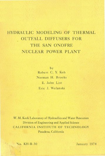 hydraulic modeling of thermal outfall diffusers for the san onofre ...
