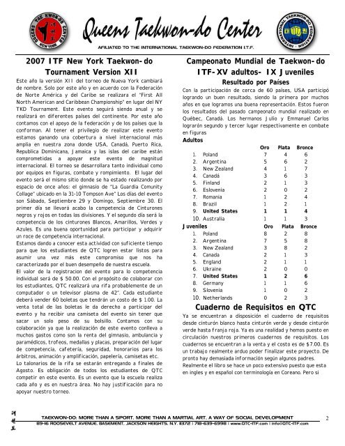 Seminario de Defensa Personal y Combate Cuerpo ... - QTC-ITF.com