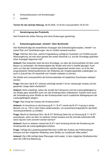 Protokoll zur 4. Sitzung des Arbeitskreises - Stadt Garching b ...