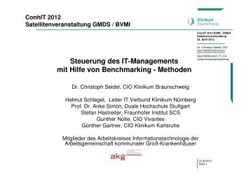 Steuerung des IT-Managements mit Hilfe von Benchmarking - GMDS