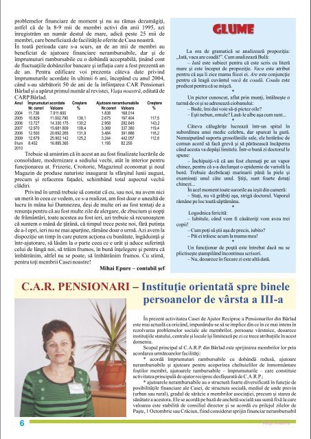 Numarul 2 - octombrie 2010 - CAR Pensionari "Elena Cuza"