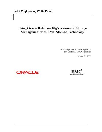 Using Oracle Database 10g's Automatic Storage Management with ...