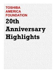 Toshiba America Foundation 20th Anniversary Highlights