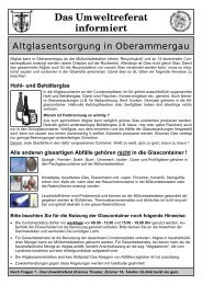 Das Umweltreferat informiert - Gemeinde Oberammergau