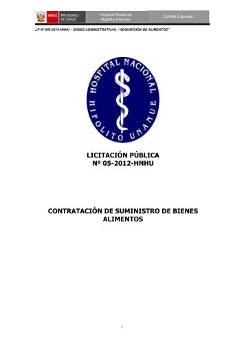 AVISO DE CONVOCATORIA - Hospital Nacional Hipólito Unanue