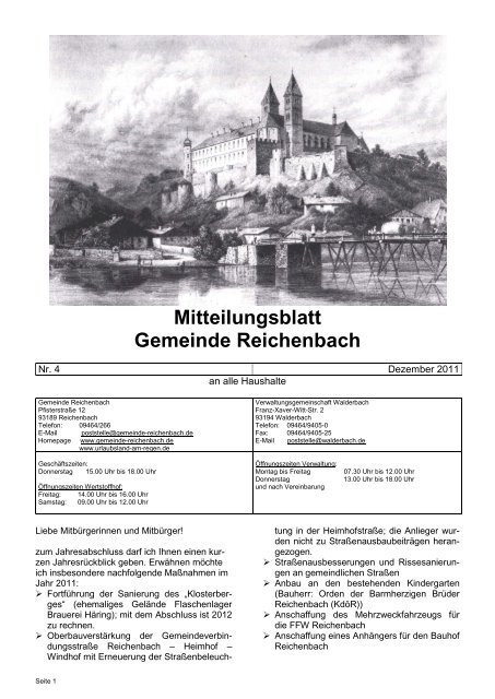 Januar - Gemeinde Reichenbach