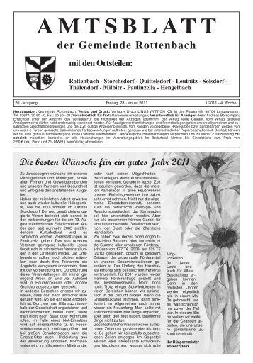 AMTSBLATT der Gemeinde Rottenbach  mit den Ortsteilen