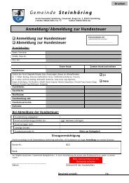 Anmeldung / Abmeldung zur Hundesteuer - Gemeinde SteinhÃ¶ring