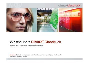 Weltneuheit DIMAX® Glasdruck