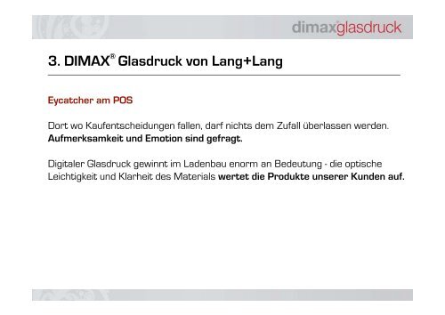 Weltneuheit DIMAX® Glasdruck