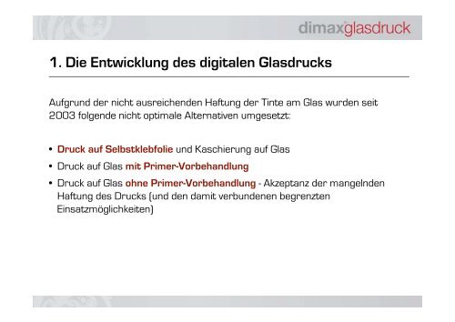 Weltneuheit DIMAX® Glasdruck