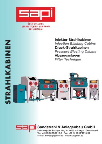 Hand-Strahlkabinen Injektor- und Druckstrahlkabinen