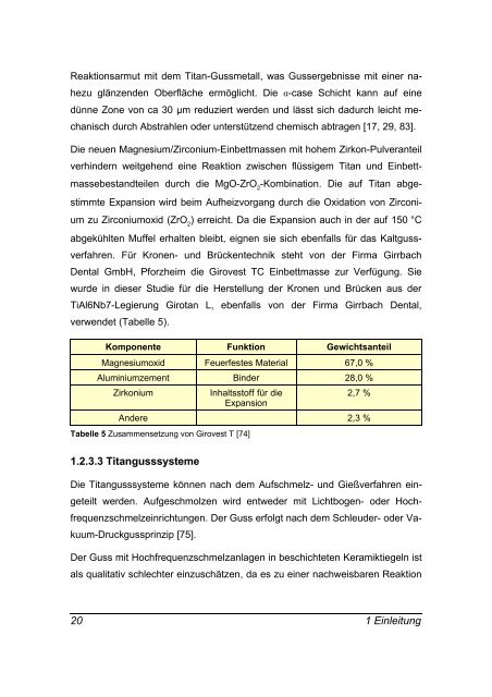 Klinische Verlaufsstudie zur Verbundfestigkeit von keramisch ...