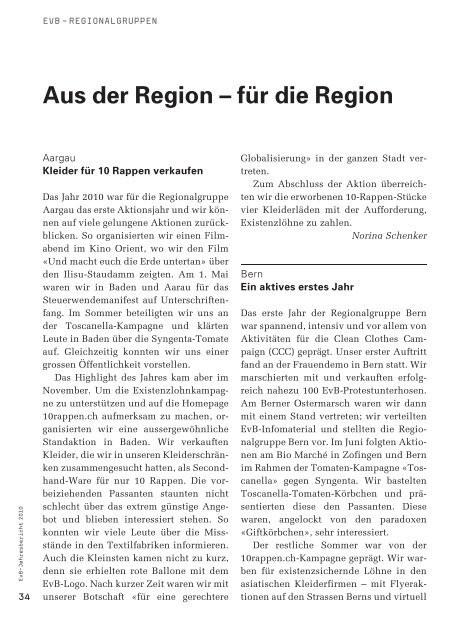 Jahresbericht zum Herunterladen - Erklärung von Bern