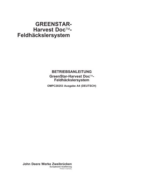 GREENSTAR- Harvest Doc - StellarSupport - John Deere