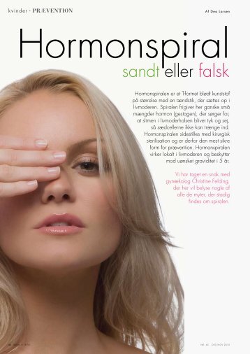 Hormonspiral, sandt eller falsk - gynækolog christine felding