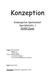 Kindergarten Spatzennest Sportplatzstr. 1 93499 ... - Gemeinde Zandt