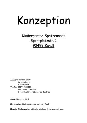 Konzeption 2011 - Gemeinde Zandt