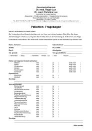 Patienten- Fragebogen -  Gemeinschaftspraxis Dr. med. Roger Lux ...