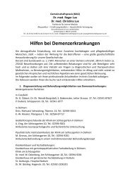 Hilfen bei Demenzerkrankungen - Gemeinschaftspraxis  Dr. med ...