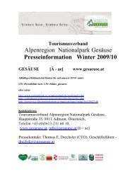 Alpenregion Nationalpark Gesäuse Presseinformation Winter 2009/10