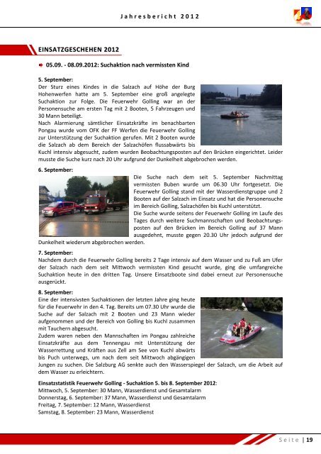 Download Jahresbericht 2012 - Freiwillige Feuerwehr Golling