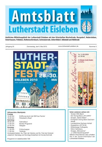 Amtliches Mitteilungsblatt der Lutherstadt Eisleben mit den ...