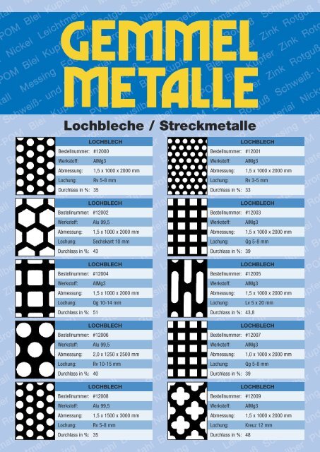 Lochbleche / Streckmetalle - Gemmel Metalle