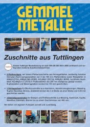 Zuschnitte aus Tuttlingen - Gemmel Metalle