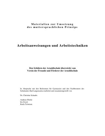 Arbeitsanweisungen und Arbeitstechniken