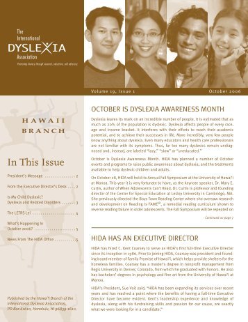 In This Issue - The Hawaii Branch of The International Dyslexia ...