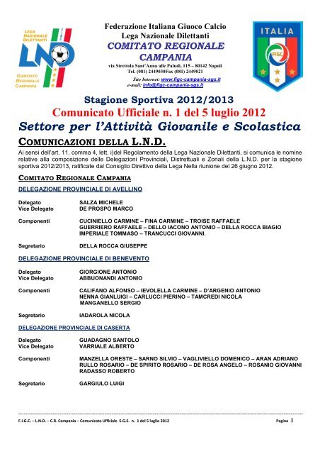 1 CUN 1 LND- SGC del 05.07.2012 - F.I.G.C. Campania