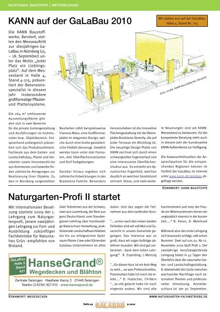 Beschaffungsdienst GaLaBau - Ausgabe September 2010