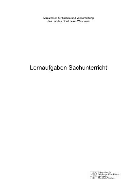 Lernaufgaben Sachunterricht - Standardsicherung NRW