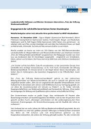 Presseinformation der Stiftung NiedersachsenMetall zum ...