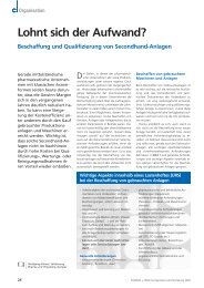 Beschaffung und Qualifizierung von Secondhand-Anlagen