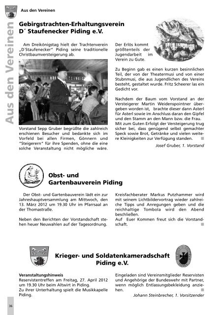 Gemeindereport Februar 2012 - Gemeinde Piding