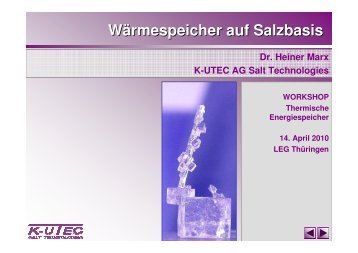 Wärmespeicher auf Salzbasis - Technologie Thüringen