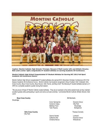 Montini Catholic High School Congratulated 57 Student-Athletes