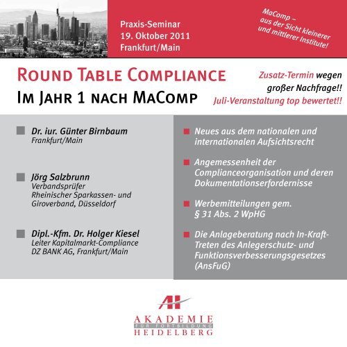 Round Table Compliance - AH Akademie für Fortbildung Heidelberg ...