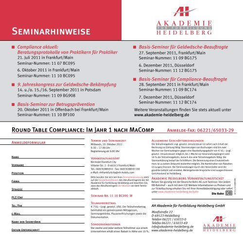 Round Table Compliance - AH Akademie für Fortbildung Heidelberg ...