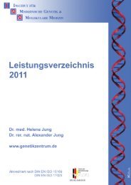 Leistungsverzeichnis - Genetikzentrum